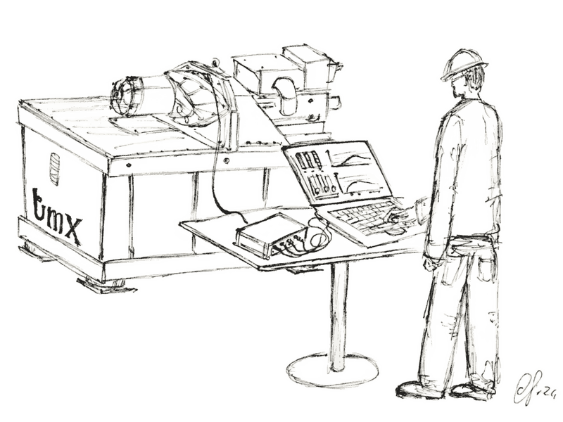 Testingenieur an einem Entwicklungsprüfstand