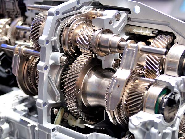 Offene Ansicht eines Schaltgetriebes eines PKWs