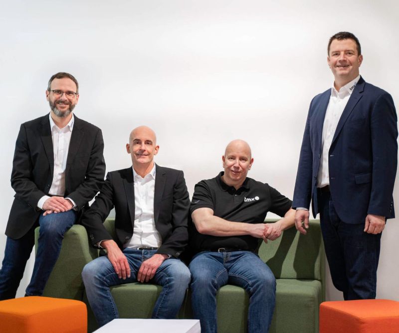 Die vier Gesellschafter und Geschäftsführer von TMX Solutions (v.l.n.r.): Nils Becker, Christian Perdok, Heiko Schmidt, Sebastian Frank,
